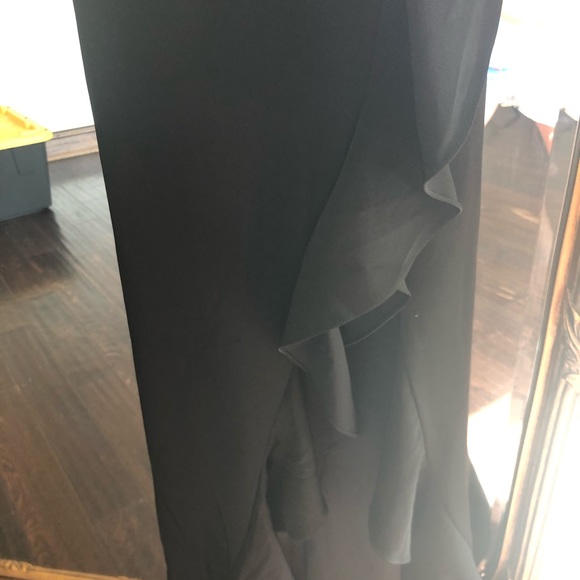 La Femme Ruffle Prom Dress Scoop Neck Lace Up Back - Picture 6 of 16